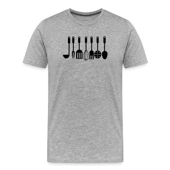 Kitchen utensils - Men's Premium Organic T-Shirt - heather grey - Front - Damien (186cm)