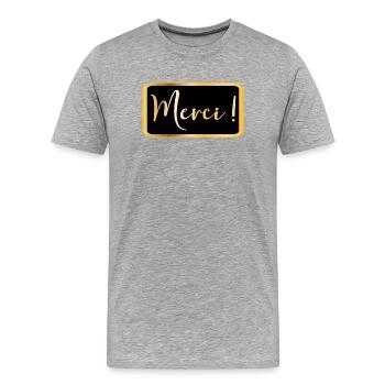 Danke - Danke AESTHETIC - Männer Premium Bio T-Shirt - Grau meliert - Vorne - Damien (186cm)