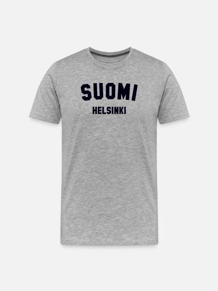 HELSINKI Suomi Finland - Men's Premium Organic T-Shirt - heather grey