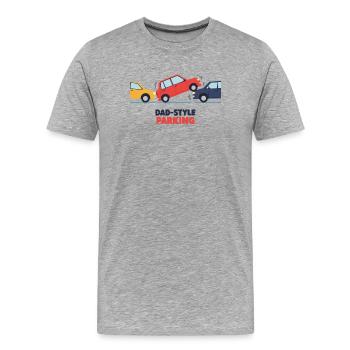Daddy-style parking - Men's Premium Organic T-Shirt - heather grey - Front - Damien (186cm)
