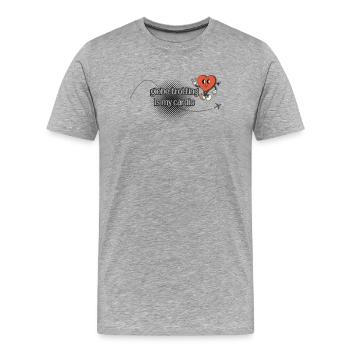 Globe-trotting Is My Cardio - Men's Premium Organic T-Shirt - heather grey - Front - Damien (186cm)