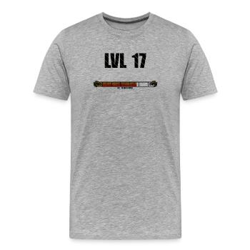 Niveau de jeu de niveau supérieur niveau 17 – Dragon Fantasy Gamer - T-shirt bio Premium Homme - gris chiné - Devant - Damien (186cm)