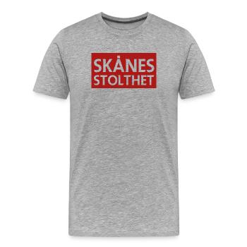 Skåne's pride - Men's Premium Organic T-Shirt - heather grey - Front - Damien (186cm)