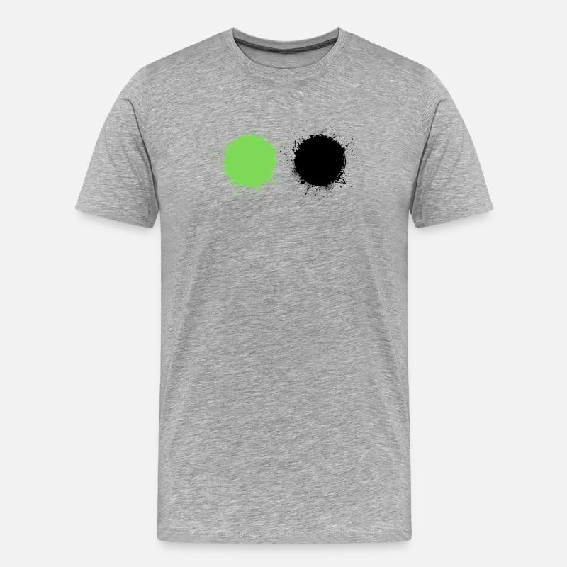 Weiß Grün - Männer Premium Bio T-Shirt - Grau meliert