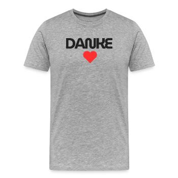 Hearty Thank You Design for Gratitude - Men's Premium Organic T-Shirt - heather grey - Front - Damien (186cm)