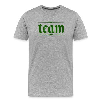 Équipe - T-shirt bio Premium Homme - gris chiné - Devant - Damien (186cm)