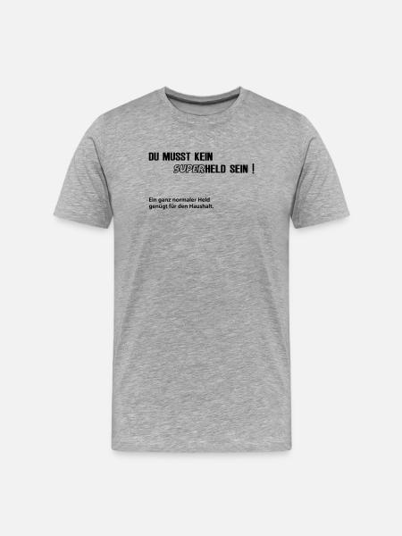 normaler Held - Männer Premium Bio T-Shirt - Grau meliert