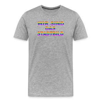 Nous sommes le paysage urbain - T-shirt bio Premium Homme - gris chiné - Devant - Damien (186cm)