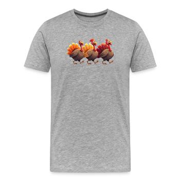 Thanksgiving Truthahn Baby - Männer Premium Bio T-Shirt - Grau meliert - Vorne - Damien (186cm)