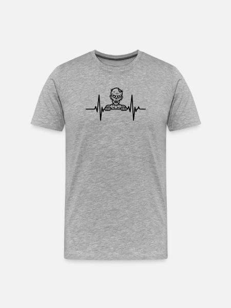 Zombie Heartbeat – Horror ECG - Men's Premium Organic T-Shirt - heather grey