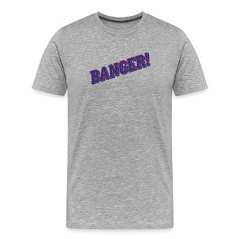 Banger! - Virale Internetkultur Humor Navy Pink - Männer Premium Bio T-Shirt - Grau meliert - Vorne - Damien (186cm)