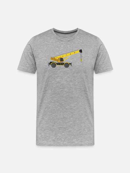 Kranwagen - Männer Premium Bio T-Shirt - Grau meliert
