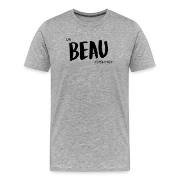 BEAU - Men's Premium Organic T-Shirt - heather grey - Front - Damien (186cm)