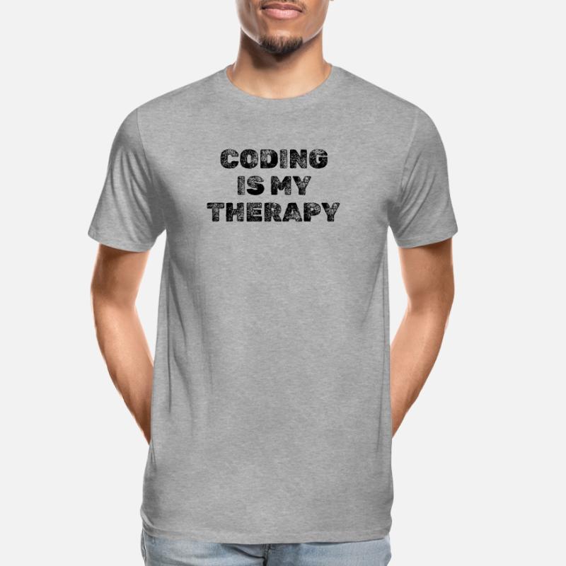 Coding Is My Therapy Developer Saying Men's Premium Organic T-Shirt