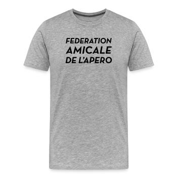 Fédération Amicale de l'Apéro - Männer Premium Bio T-Shirt - Grau meliert - Vorne - Damien (186cm)
