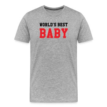 Meilleur bébé du monde - Naissance - Enfant - T-shirt bio Premium Homme - gris chiné - Devant - Damien (186cm)