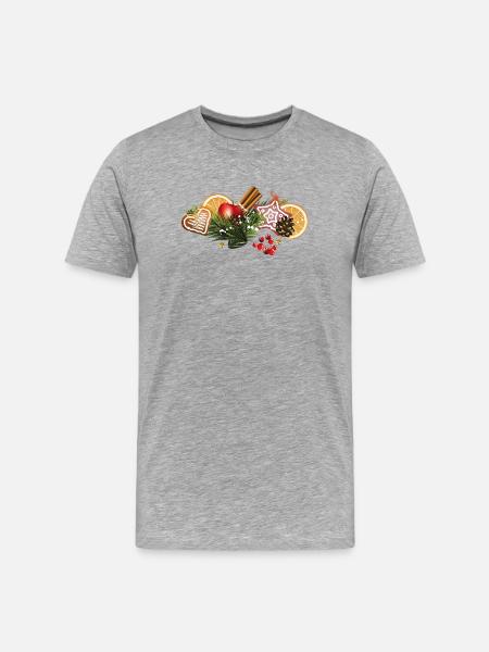 Biscuits de Noël - T-shirt bio Premium Homme - gris chiné