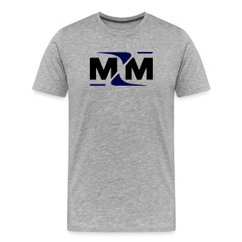 Monogramme MYM : Édition Bold Swoosh - T-shirt bio Premium Homme - gris chiné - Devant - Damien (186cm)