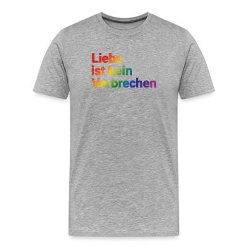 L’amour n’est pas un arc-en-ciel criminel - T-shirt bio Premium Homme - gris chiné - Devant - Damien (186cm)