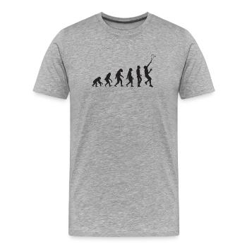 Évolution du tennis - T-shirt bio Premium Homme - gris chiné - Devant - Damien (186cm)