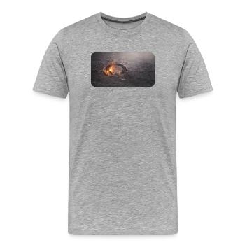 Raille de sabot dans le plancher en cendre - T-shirt bio Premium Homme - gris chiné - Devant - Damien (186cm)