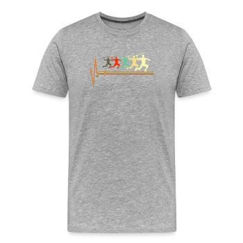 Speerwurf-Athlet Leichtathlet UK - Männer Premium Bio T-Shirt - Grau meliert - Vorne - Damien (186cm)