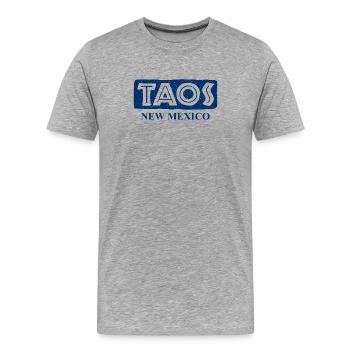 Taos - Nouveau-Mexique - États-Unis d’Amérique - T-shirt bio Premium Homme - gris chiné - Devant - Damien (186cm)