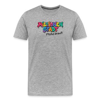 Graffiti City of Millions – Tapez-le ! - T-shirt bio Premium Homme - gris chiné - Devant - Damien (186cm)