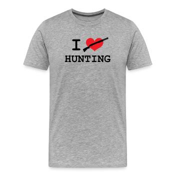 J'aime chasser - T-shirt bio Premium Homme - gris chiné - Devant - Damien (186cm)