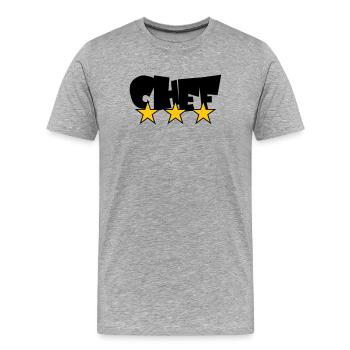 Chef Étoilé : Design 3 Étoiles Gastronomie - T-shirt bio Premium Homme - gris chiné - Devant - Damien (186cm)