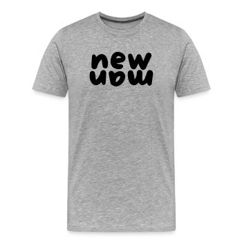 New Man - Men's Premium Organic T-Shirt - heather grey - Front - Damien (186cm)