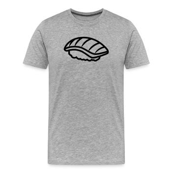 Sushi - Männer Premium Bio T-Shirt - Grau meliert - Vorne - Damien (186cm)