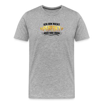Perfekt  - Männer Premium Bio T-Shirt - Grau meliert - Vorne - Damien (186cm)