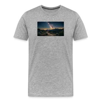 Milky Way Runyon Canyon LA - Men's Premium Organic T-Shirt - heather grey - Front - Damien (186cm)