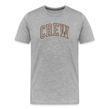 Crew Outline - Men's Premium Organic T-Shirt - heather grey - Front - Damien (186cm)