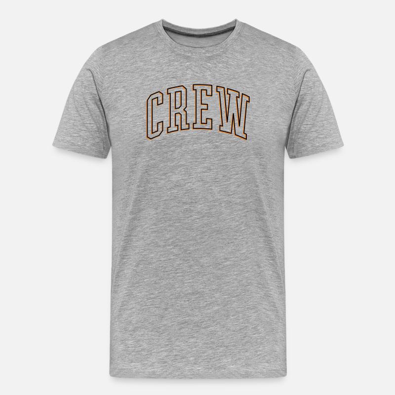 Crew Outline - Männer Premium Bio T-Shirt - Grau meliert