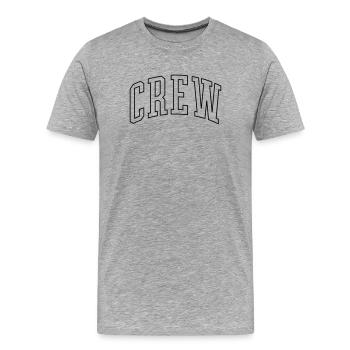Crew Outline - Men's Premium Organic T-Shirt - heather grey - Front - Damien (186cm)
