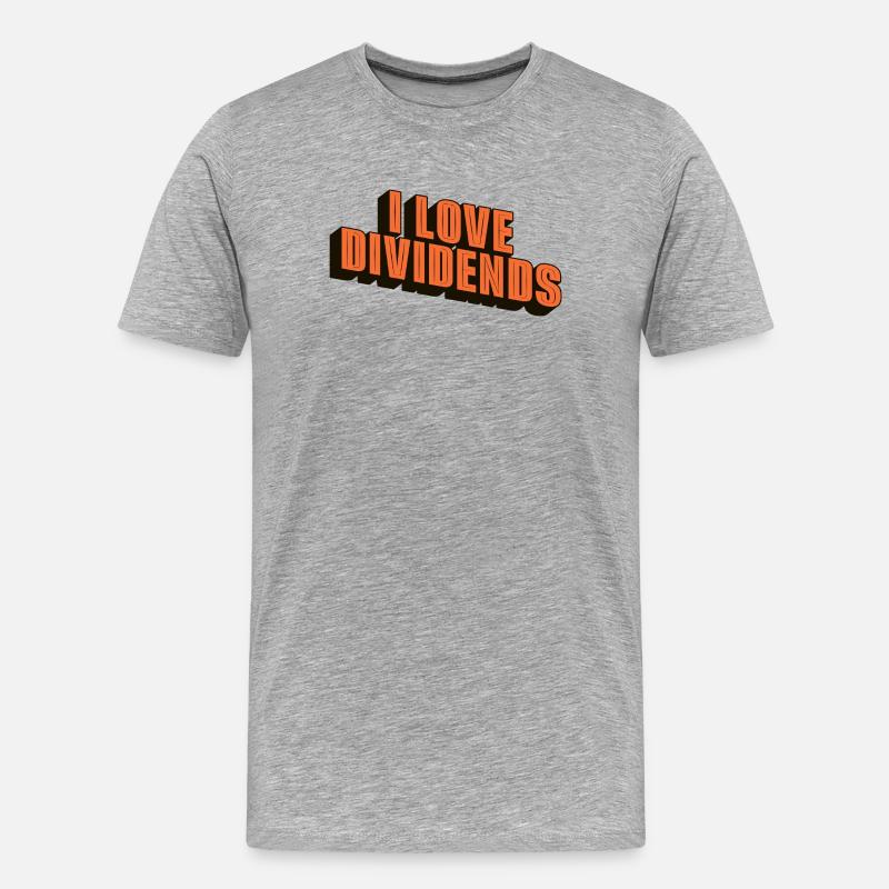 Ich liebe Dividenden - Männer Premium Bio T-Shirt - Grau meliert
