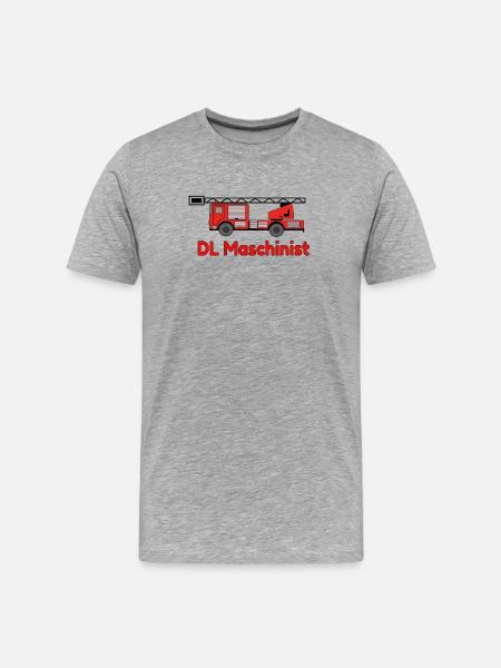 DL Machinist Fire Truck Turntable Ladder - Men's Premium Organic T-Shirt - heather grey
