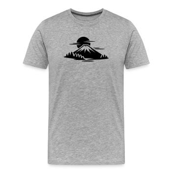 Mount Fuji - Men's Premium Organic T-Shirt - heather grey - Front - Damien (186cm)