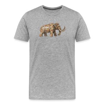 Mosaïque de mammouth - Don rustique préhistorique - T-shirt bio Premium Homme - gris chiné - Devant - Damien (186cm)