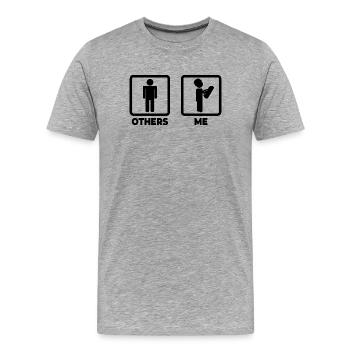 Architekt Strichfiguren - Männer Premium Bio T-Shirt - Grau meliert - Vorne - Damien (186cm)