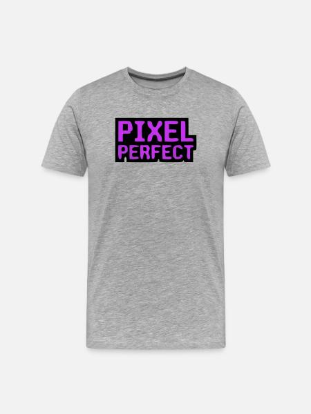 Pixel Perfect Lettering Gamer - Men's Premium Organic T-Shirt - heather grey