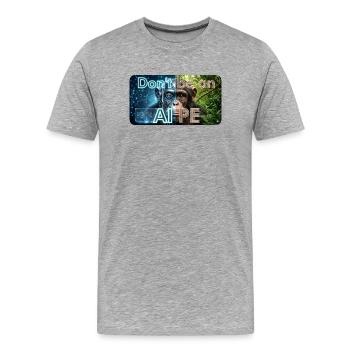 Don't Be an Ape: KI Kontrast - Männer Premium Bio T-Shirt - Grau meliert - Vorne - Damien (186cm)
