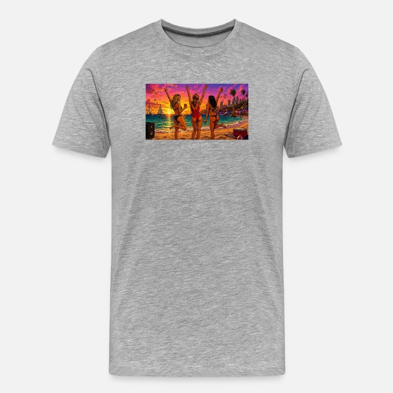 Ocean Mood - Männer Premium Bio T-Shirt - Grau meliert