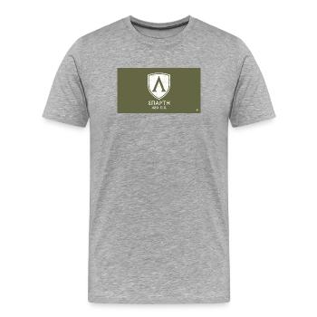 Bouclier spartiate 480 av. J.-C. - T-shirt bio Premium Homme - gris chiné - Devant - Damien (186cm)