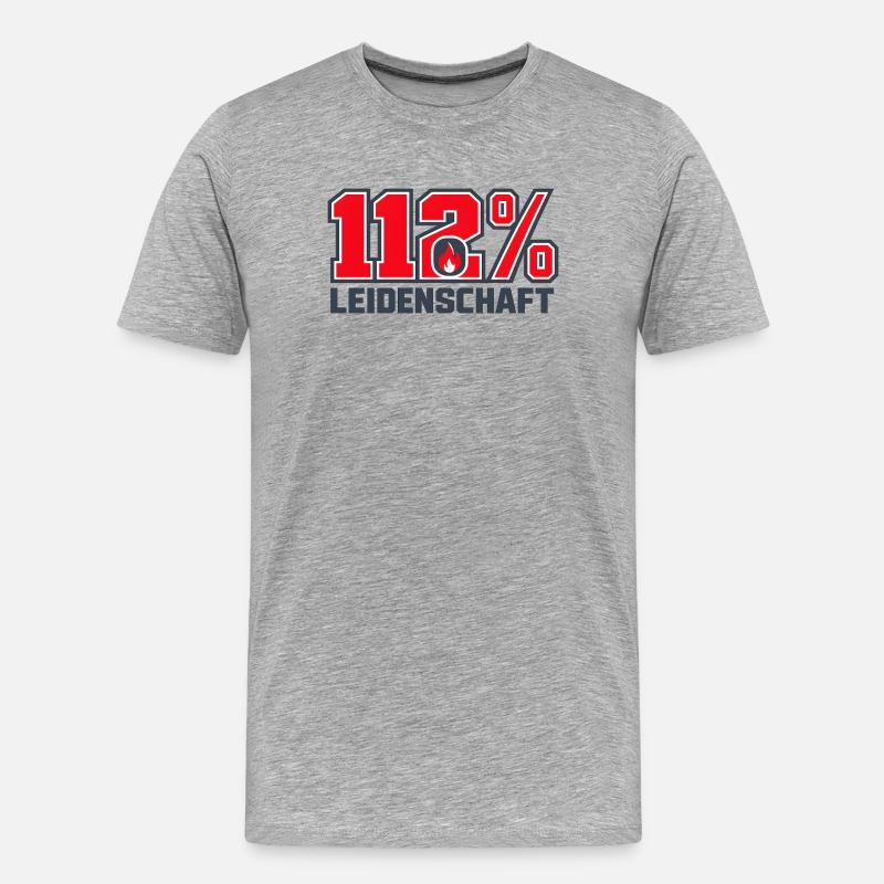 112% Leidenschaft - Männer Premium Bio T-Shirt - Grau meliert