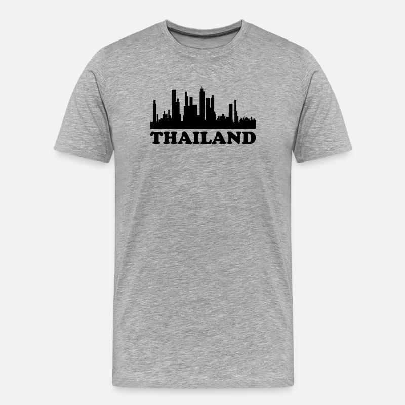 Thailand Skyline - Männer Premium Bio T-Shirt - Grau meliert