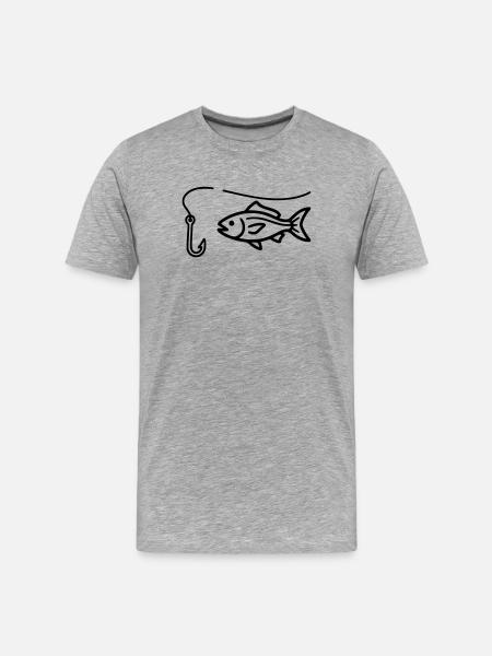 Club de pêche à l’hameçon - T-shirt bio Premium Homme - gris chiné