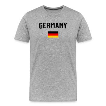 Germany - Männer Premium Bio T-Shirt - Grau meliert - Vorne - Damien (186cm)